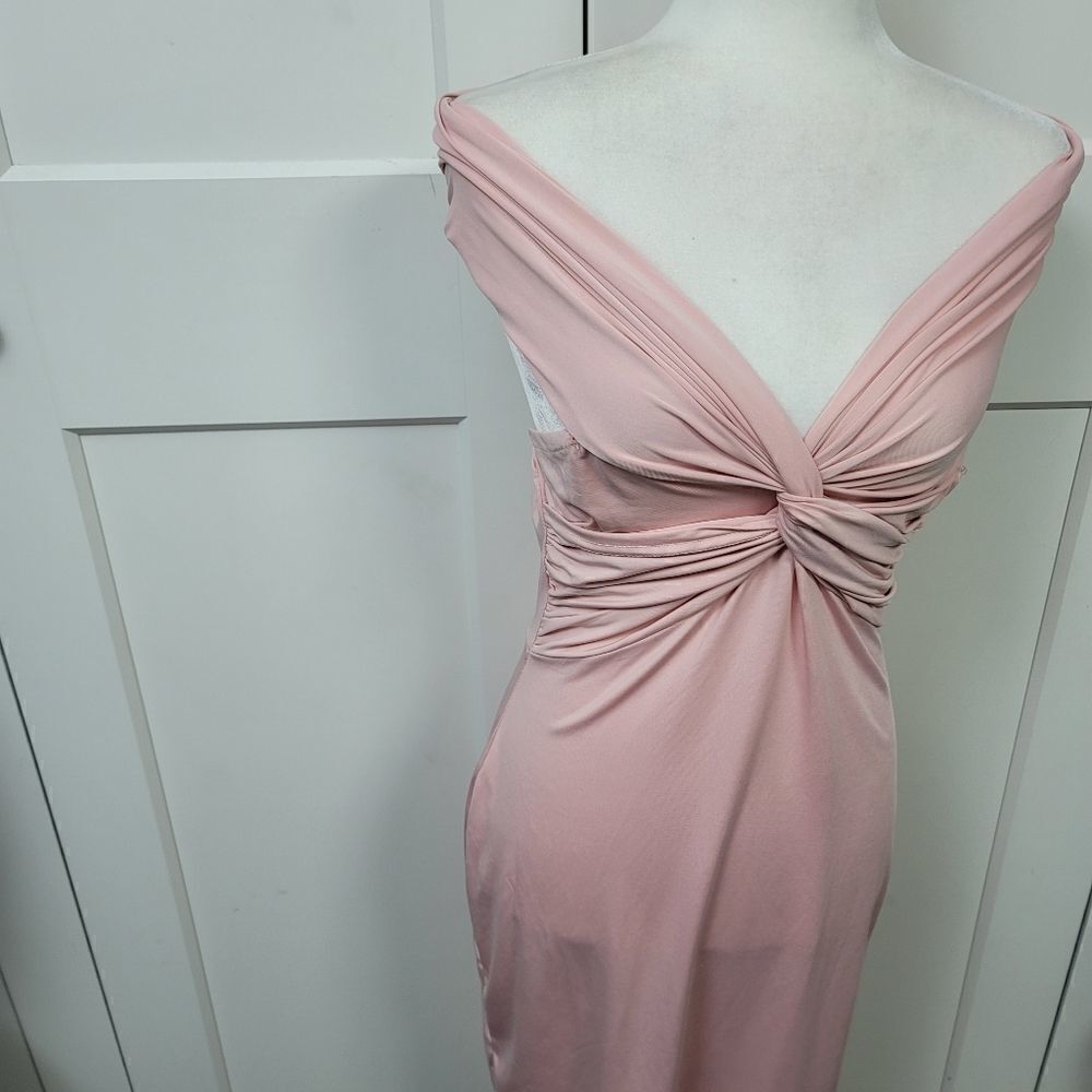Boohoo off the shoulder knot front midi dress - Picture 15 of 16